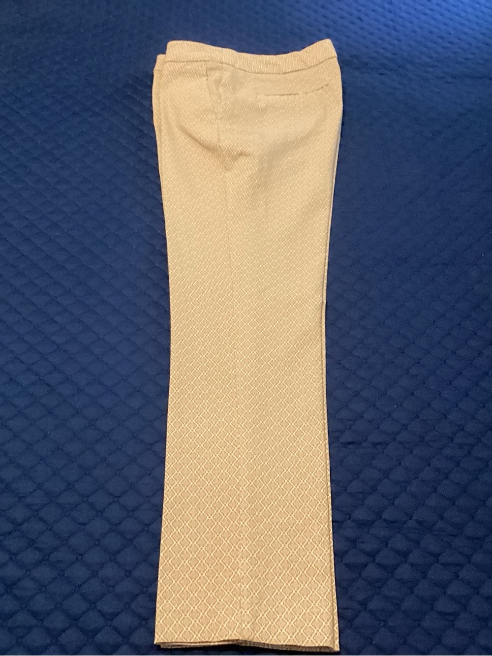 Adrienne Vittadini Beige Geometric Print Pants